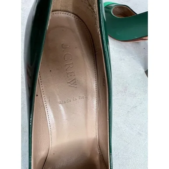 J. Crew Factory Green Heels with Light Green Toe Cap - Picture 8 of 16